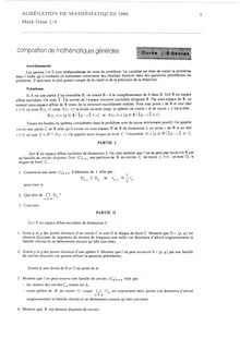 Composition de mathématiques générales 1998 Agrégation de mathématiques Agrégation (Externe)