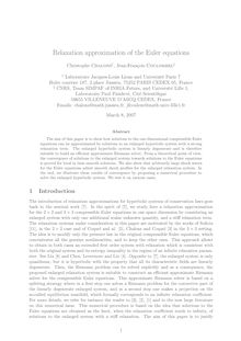 Relaxation approximation of the Euler equations