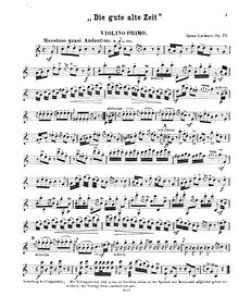 Partition violon 1, Die gute alte Zeit, Musikalisches Scherz f. 2 Viol. u. Vcllo.