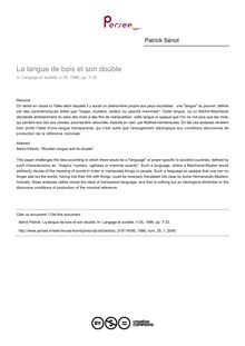 La langue de bois et son double - article ; n°1 ; vol.35, pg 7-32