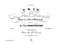 Partition Piano , partie, Sextet, E♭ major, Beethoven, Ludwig van