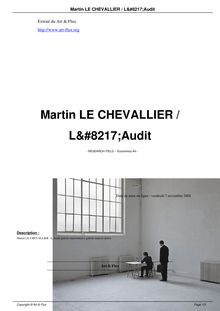 Martin LE CHEVALLIER   L’Audit