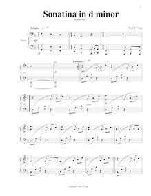 Partition de piano, Sonatina en D minor, d minor, Csige, Paul