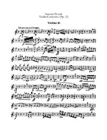 Partition violons II, violon Concerto, Koncert pro housle a orchestr