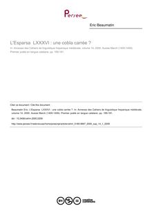 L Esparsa  LXXXVI : une cobla carrée ? - article ; n°1 ; vol.14, pg 169-181