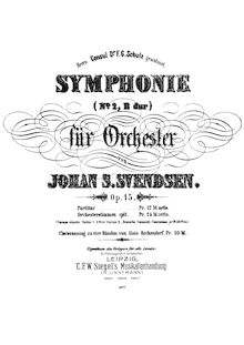 Partition complète, Symphony No.2, Svendsen, Johan