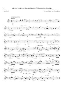 Partition violons I, 11 Vesper Bénévoles, Op.14, Elgar, Edward