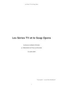 Conférence : Les Séries TV et le Soap Opera