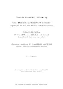 Partition complète, Nisi Dominus aedificaverit domum, Mattioli, Andrea