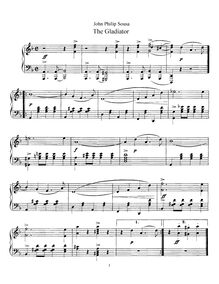 Partition de piano, pour Gladiator, Sousa, John Philip par John Philip Sousa