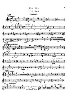 Partition trompette 1, 2 (en D), Totentanz, Paraphrase über Dies Irae
