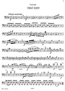 Partition de violoncelle, 3 Piano Trios, Various:F majorD majorB♭ major par Joseph Haydn