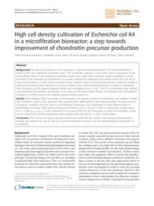High cell density cultivation of Escherichia coliK4 in a microfiltration bioreactor: a step towards improvement of chondroitin precursor production