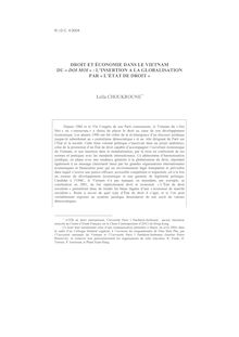 Droit et économie dans le Vietnam du “Doi Moi” : l’insertion à la globalisation par l’Etat de droit - article ; n°4 ; vol.56, pg 891-916