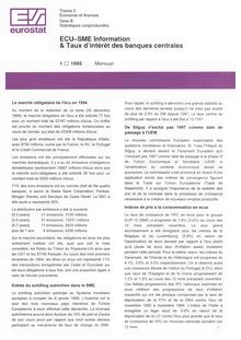 ECU-SME Information & Taux d intérêt des banques centrales. Mensuel