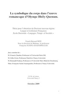 La symbolique du corps dans l oeuvre romanesque d Olympe Bhêly-Quenum, The Symbolism of the Body in the Olympe Bhêly-Quenum s romantic work