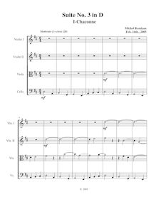 Partition , Chaconne,  No.3 en D major, D major, Rondeau, Michel