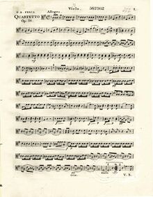 Partition viole de gambe, quatuor No.2 pour flûte et cordes, Op.38