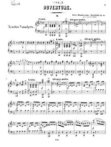 Partition Piano 2, Ruy Blas Overture, Op.95, Mendelssohn, Felix