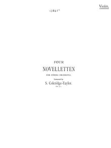 Partition de violon, 4 Novelletten pour corde orchestre, Op.52 par Samuel Coleridge-Taylor