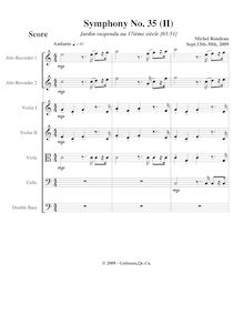 Partition , Jardin suspendu au 17ième siècle, Symphony No.35, F major