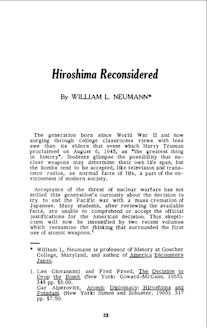 Hiroshima Reconsidered