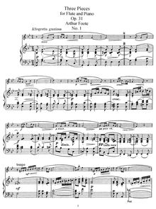 Partition Score et flûte , partie, 3 pièces pour hautbois et Piano, Op.31