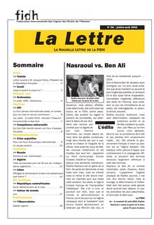 Nasraoui vs. Ben Ali Sommaire