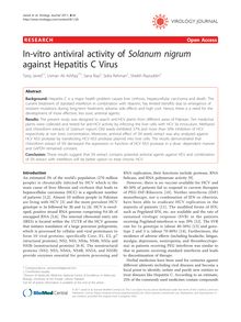In-vitro antiviral activity of Solanum nigrumagainst Hepatitis C Virus