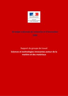 Stratégie nationale de recherche et d'innovation 2009 Rapport du ...