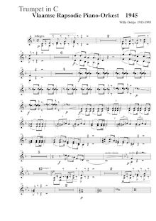 Partition trompette 1/2 (C), Vlaamse rapsodie piano en orkest, Ostijn, Willy
