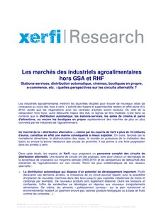 Les marchés des industriels agroalimentaires hors GSA et RHF