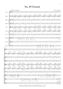 Partition Act II, No., Terzett, Die Zauberflöte, The Magic Flute par Wolfgang Amadeus Mozart