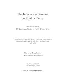 The Interface of Science and Public Policy