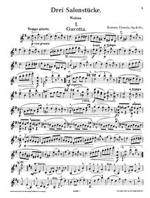 Partition de violon, Drei Salonstücke, Op.8, Centola, Ernesto