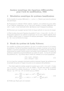Analyse numerique des equations differentielles pour l oral de modelisation TD2