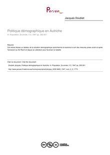 Politique démographique en Autriche - article ; n°2 ; vol.2, pg 293-301