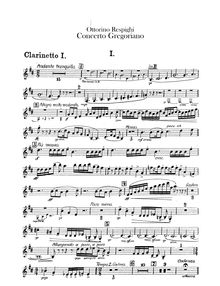 Partition clarinettes 1, 2, basse clarinette (B♭, A), Concerto Gregoriano