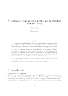 Observation and inverse problems in coupled cell networks