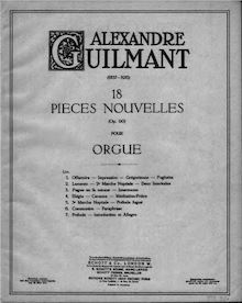 Partition Livraison 2, 18 Pièces Nouvelles, pour orgue, Various