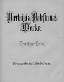 Partition complète, Missarum – Liber Quartus, Palestrina, Giovanni Pierluigi da