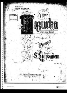 Partition complète, Mazurka No.7, Op.31, Lyapunov, Sergey