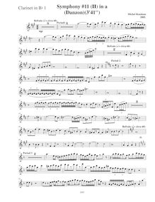 Partition clarinette 1 (B♭), Symphony No.11  Latin , A minor, Rondeau, Michel