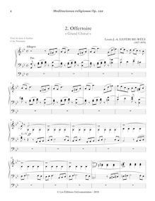 Partition , Offertoire « Grand Chœur », Meditaciones religiosas, Op.122