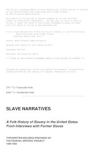 Slave Narratives: a Folk History of Slavery in the United States - From Interviews with Former Slaves - Arkansas Narratives, Part 7