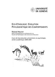 Roland Maurer -- Eco-éthologie -- Printemps  2009