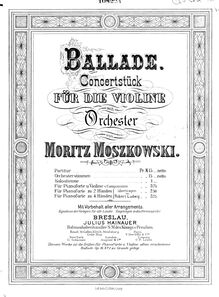 Partition de violon, 2 Konzertstücke, Op.16, Moszkowski, Moritz