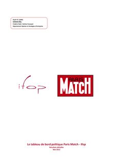 IFOP : Le tableau de bord politique Paris Match - Résultats détaillés Mai 2013