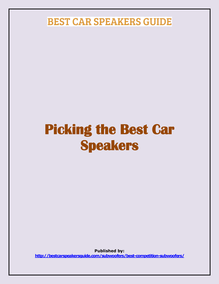 Picking the Best Car Speakers