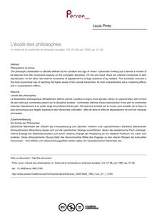 L école des philosophes - article ; n°1 ; vol.47, pg 21-36